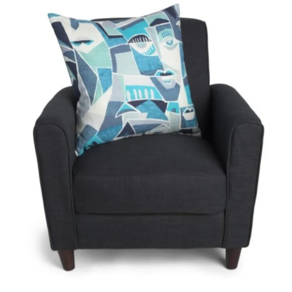 Canaan Company Modern Face Decorative Pillow Blue Twilight 23